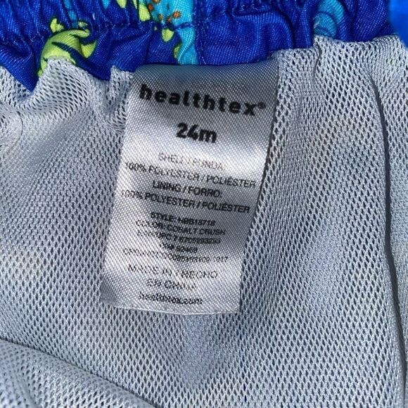 6 for $25🎃 Healthtex Blue Dinosaur Swim Trunks With Netting Baby Size 24 Month - Picture 2 of 4